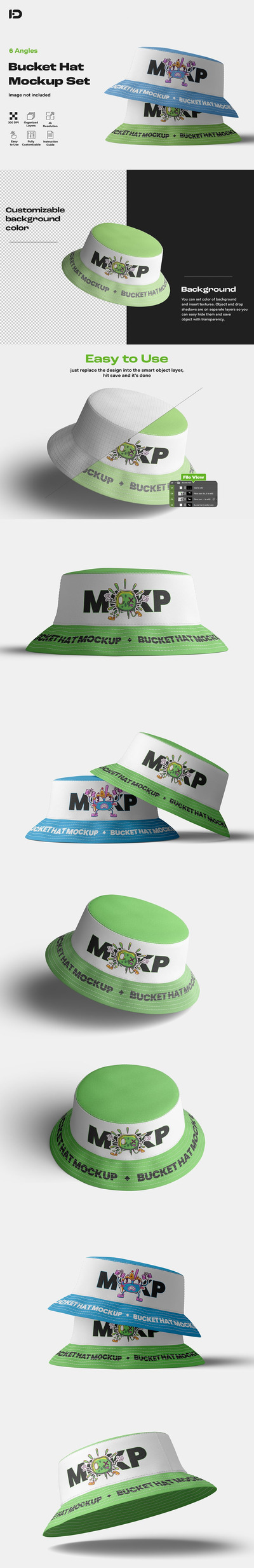 水桶帽模型套装样机 (PSD)