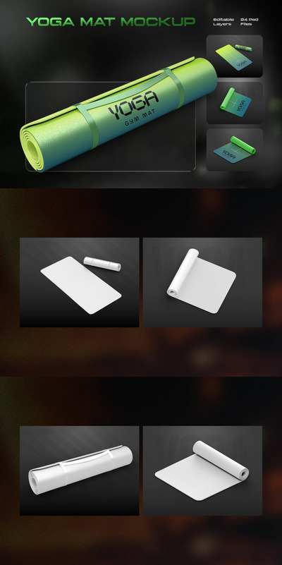 瑜伽健身垫模型套件样机 (PSD)