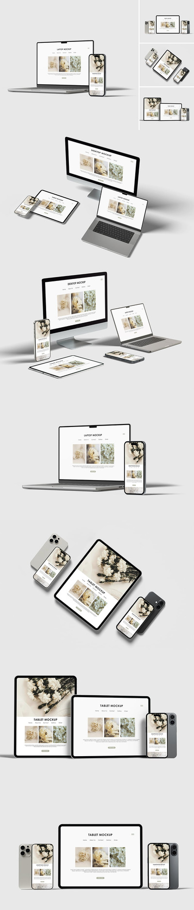 手机电脑多设备模型样机 (PSD,PDF)