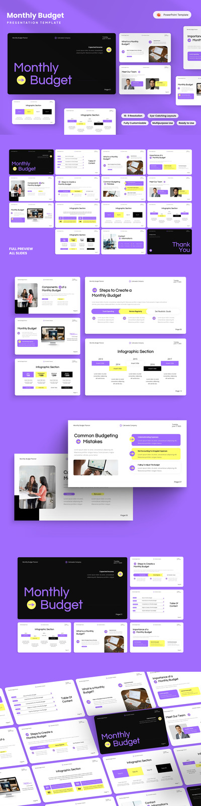每月预算PPT模板 (PPTX)