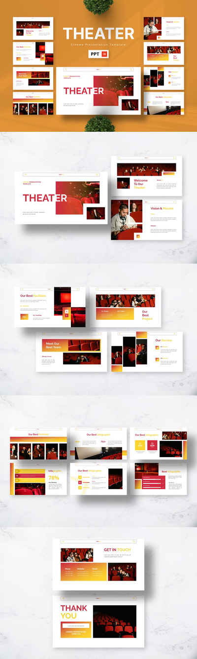 电影介绍PPT模板 (PPTX)