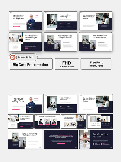 大数据分析PPT模板 (PPTX)