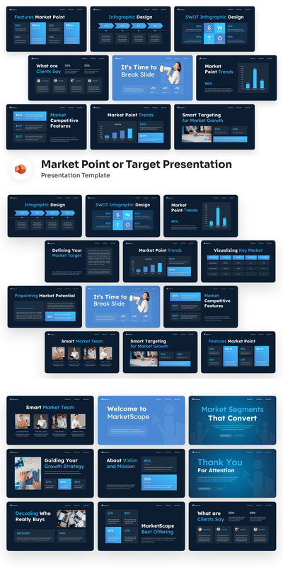 市场点或目标呈现PPT模板 (PPTX)