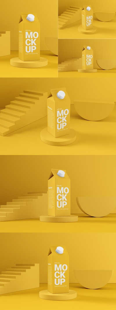 牛奶盒模型样机 (PSD)