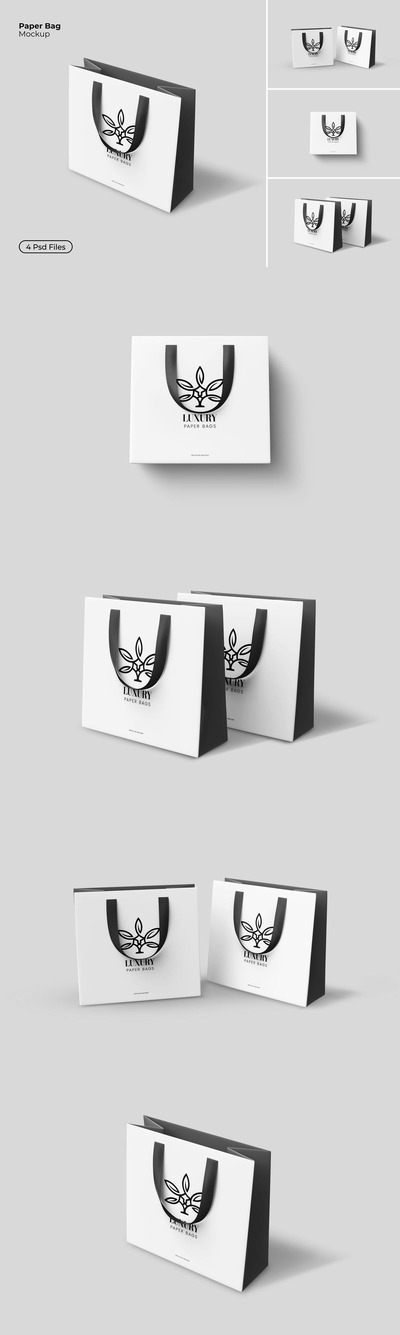 服饰品牌纸袋模型样机 (PSD,JPG)