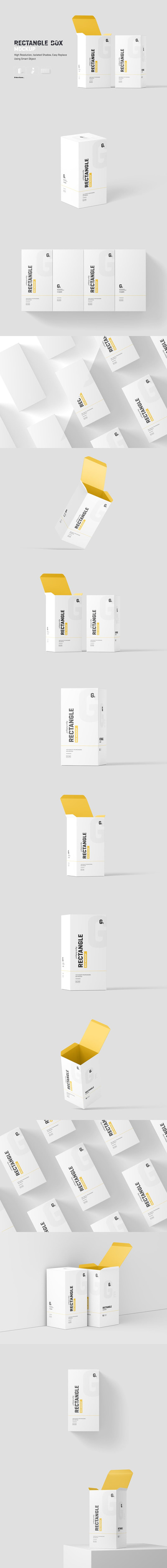 矩形包装模型样机 (PSD)