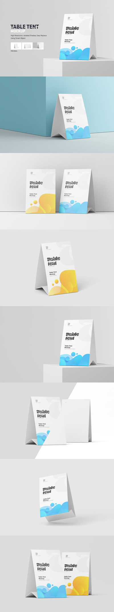 桌面三角展示牌样机 (PSD)