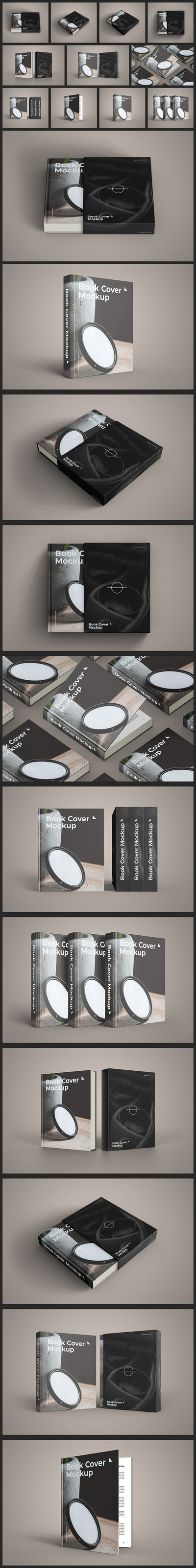 带有滑盘的精装书模型样机 (PSD)