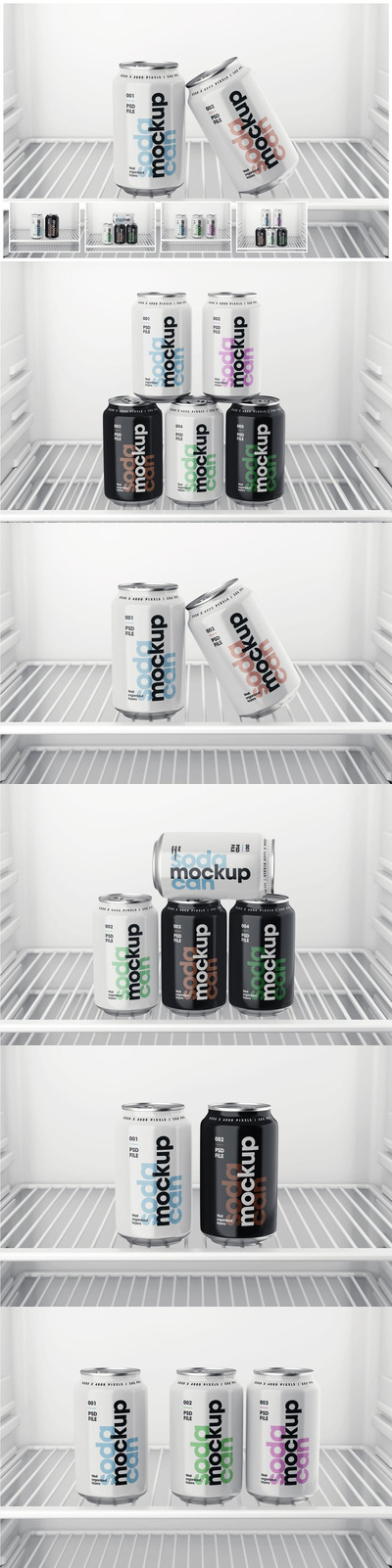苏打易拉罐设计模拟设置样机 (PSD)