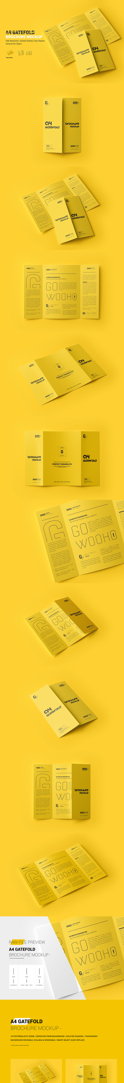 A4门折手册模型样机 (PSD)