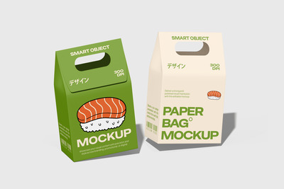 外卖纸袋包装模型样机 (PSD)