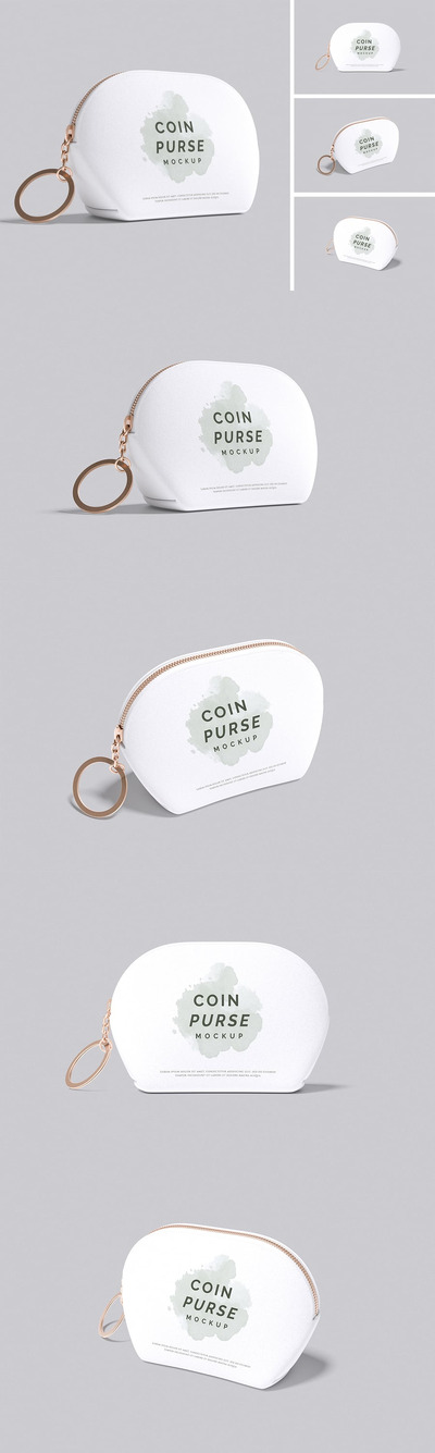 零钱硬币钱包模型样机 (PSD,PDF)