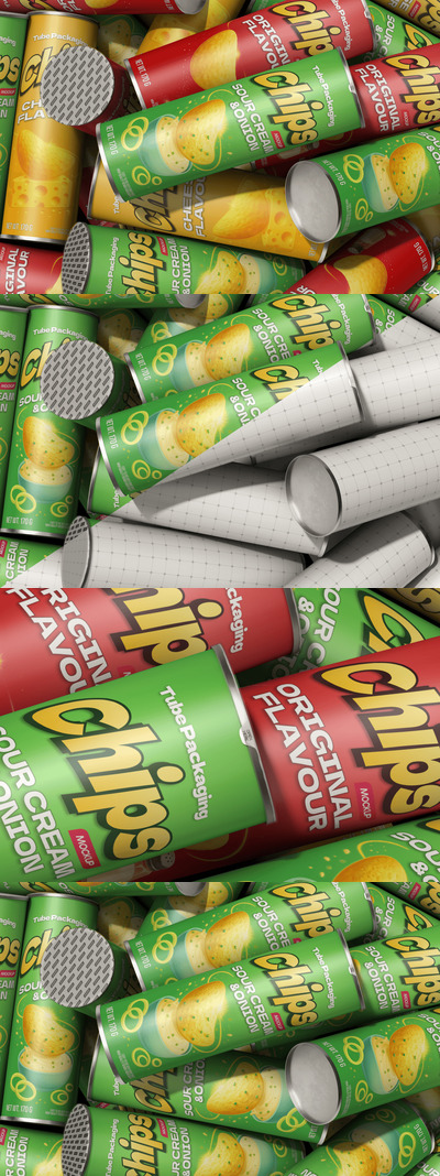 薯片管包装样机 (PSD)