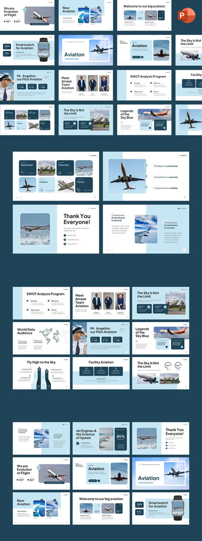 航空航线介绍PPT模板 (PPTX)