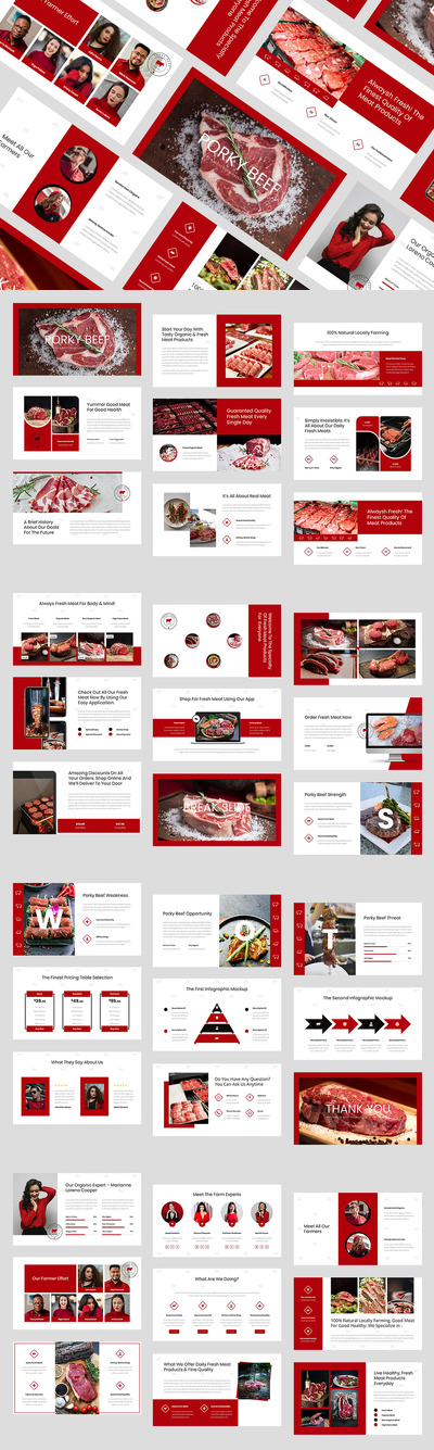 屠夫和肉类农场PPT模板 (PPTX)