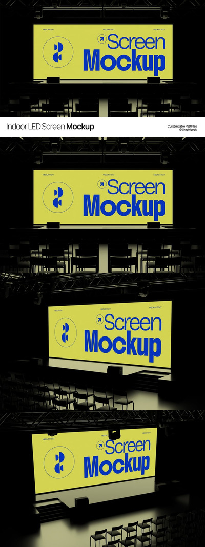 室内LED屏幕模型样机 (PSD)