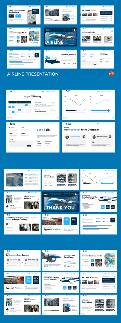航空公司PPT模板 (PPTX)