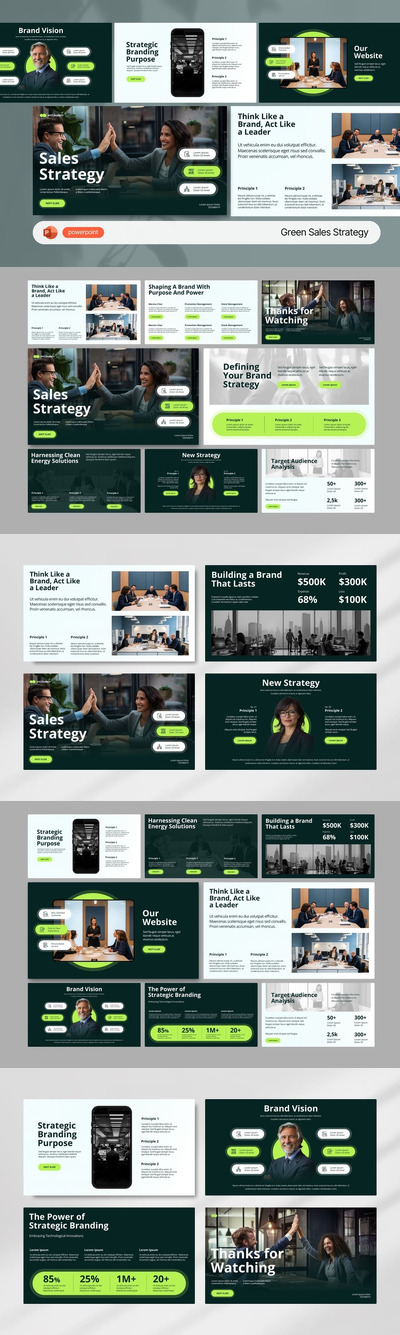 绿色销售策略PPT模板 (PPTX)