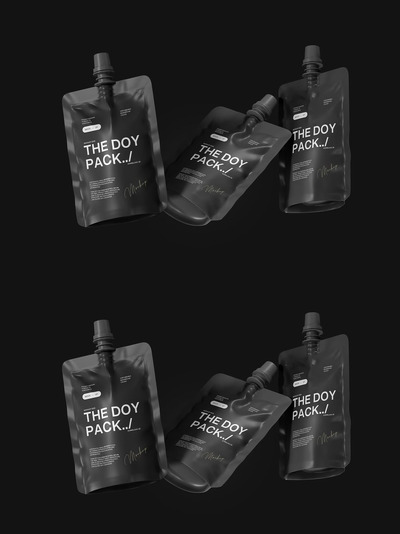 带有喷口帽的Doypack袋模型样机 (PSD)