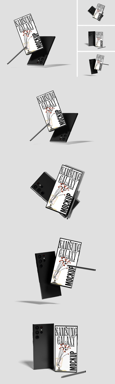 三星Galaxy S25超模型样机 (PSD,PDF)