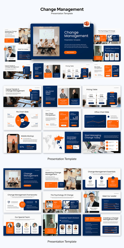变更管理PPT模板 (PPTX)