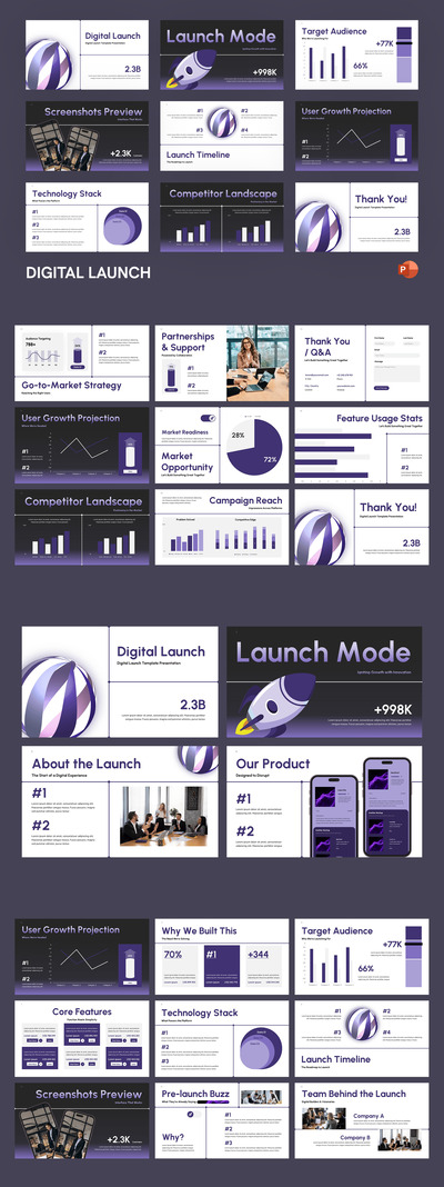 数字发布PPT模板 (PPTX)