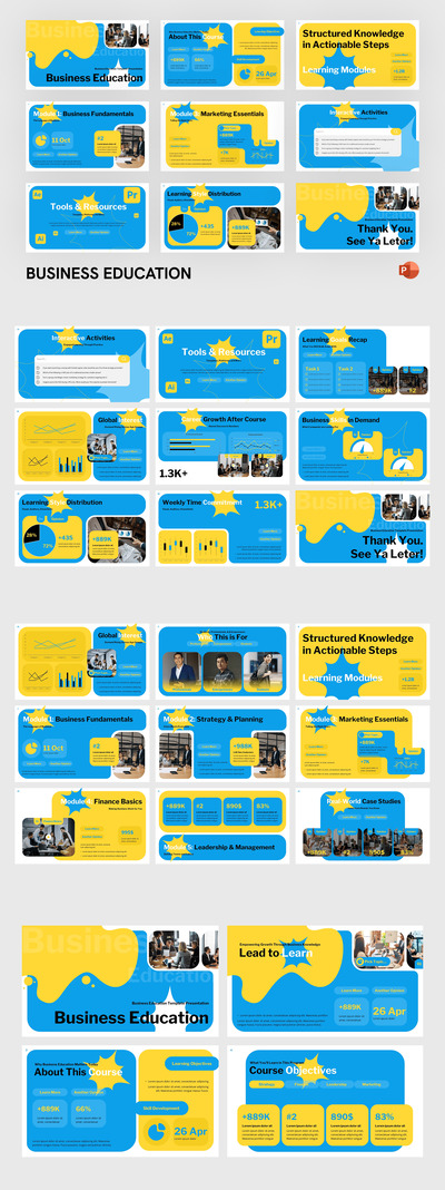 商业教育PPT模板 (PPTX)