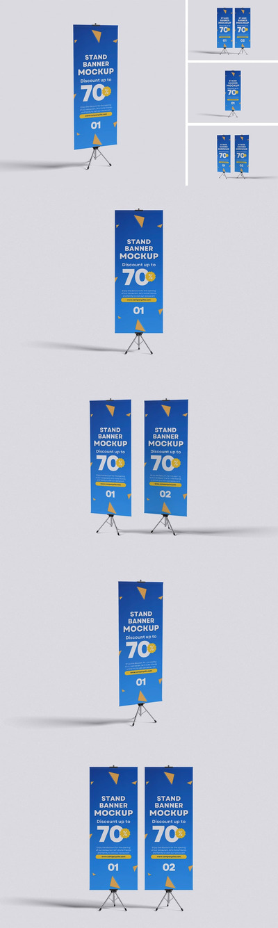 X展架横幅模型样机 (PSD,PDF)
