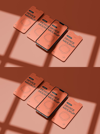 透视智能手机模型模板样机 (PSD)
