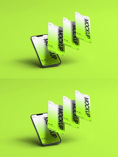 现代移动UI模型模板样机 (PSD)