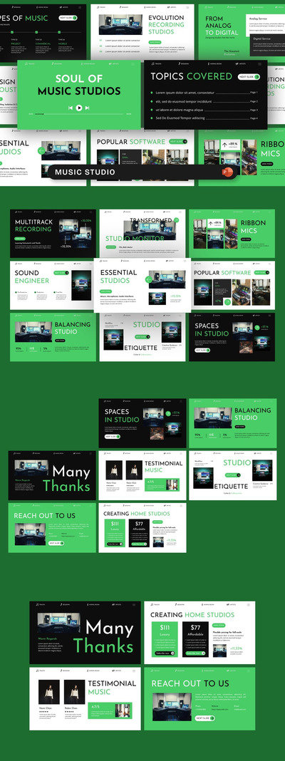 音乐工作室PPT模板 (PPTX)