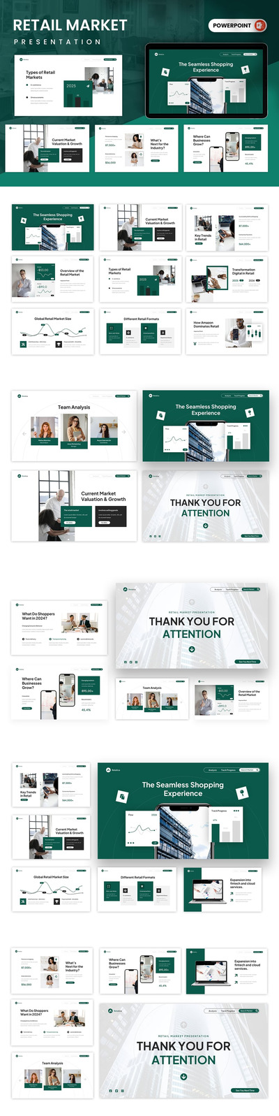 零售市场PPT模板 (PPTX)