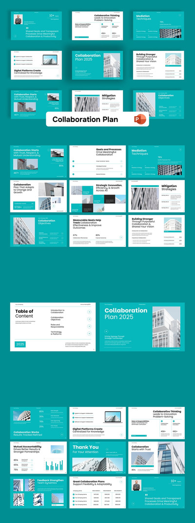 协作计划PPT模板 (PPTX)