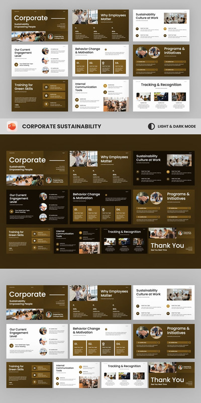 公司可持续性项目介绍PPT模板 (PPTX)