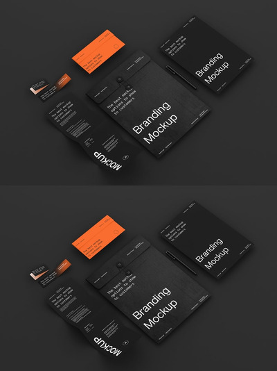 极简主义文具品牌模型样机 (PSD)