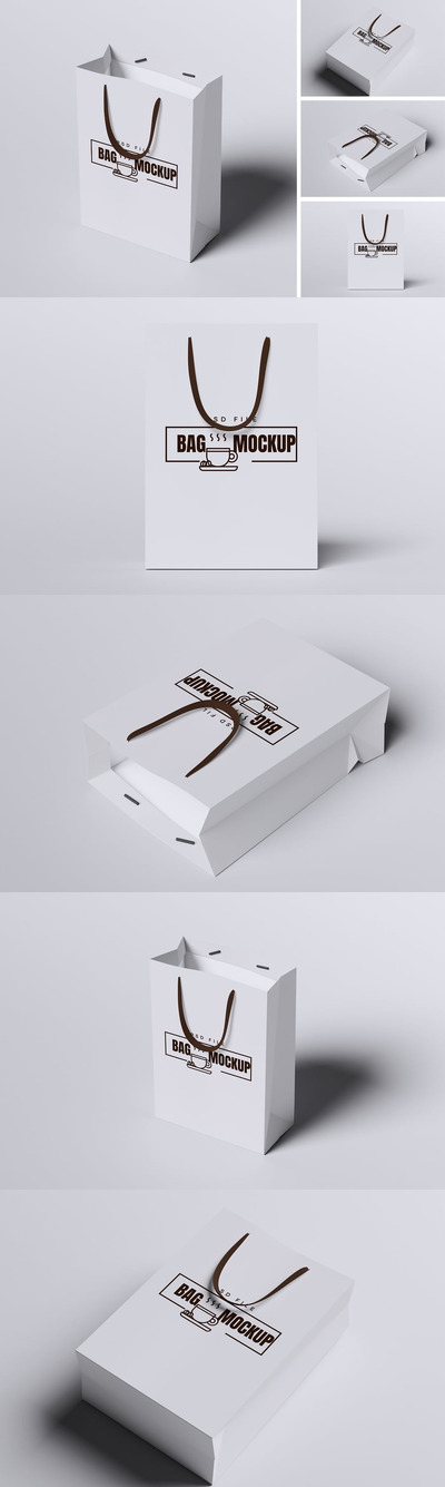 手提袋模型样机 (PSD,PDF)