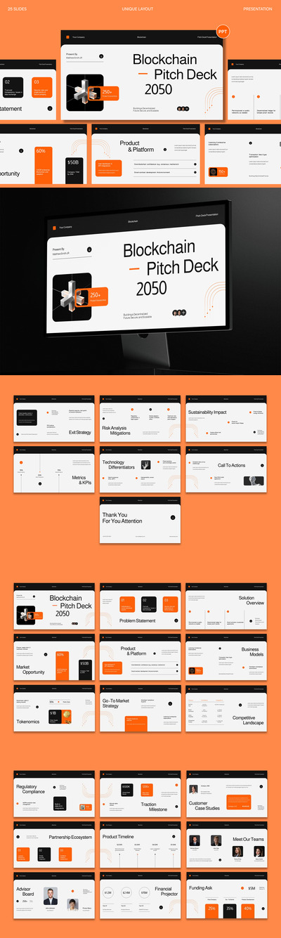 现代区块链PPT模板 (PPT,PPTX)