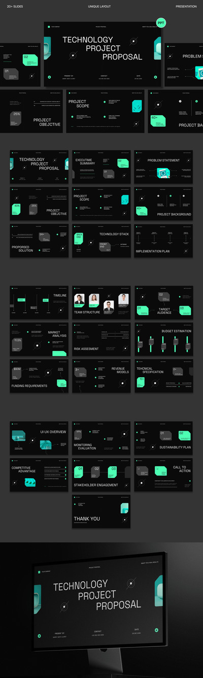 现代技术项目建议PPT模板 (PPT,PPTX)