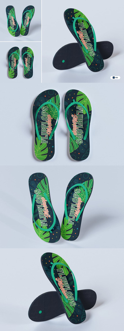 海滩拖鞋模型样机 (PSD)