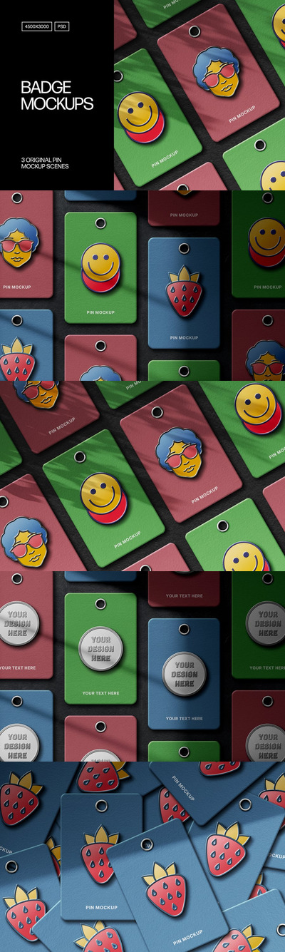 搪瓷别针徽标模型样机 (PSD)