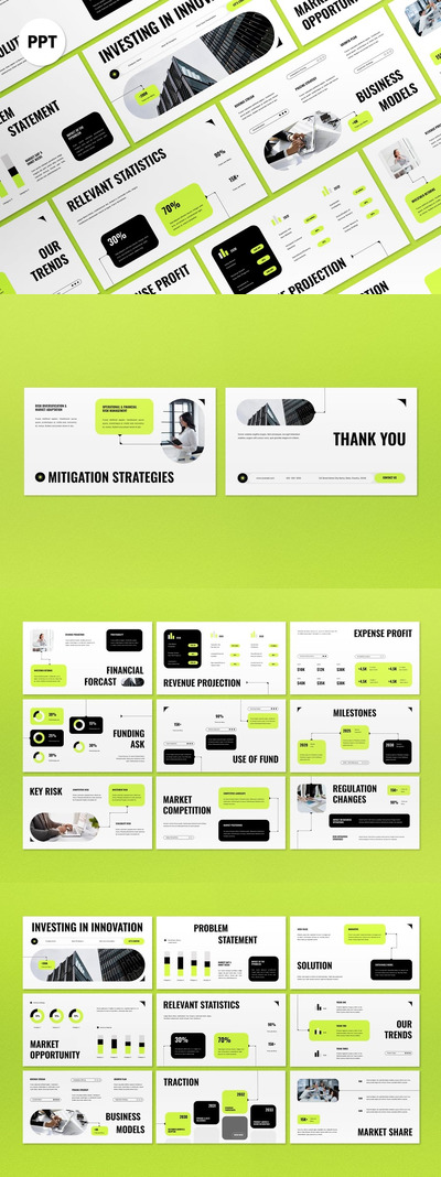 黑色绿色现代PPT模板 (PPT,PPTX)