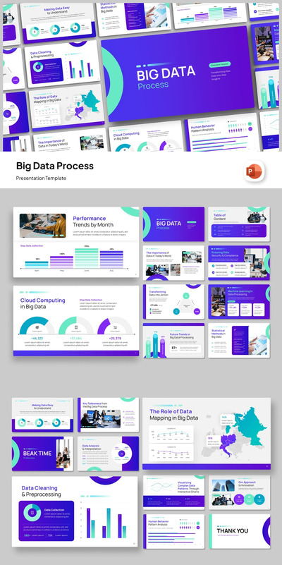 大数据过程PPT模板 (PPTX)