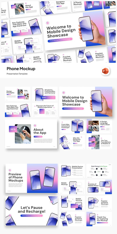 手机样机PPT模板 (PPTX)