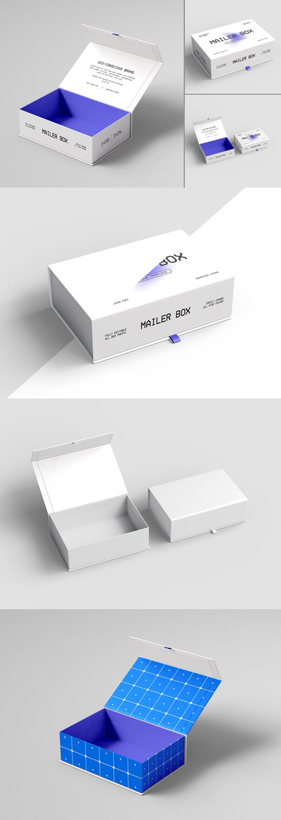 礼品盒品牌模型套装样机 (PSD)