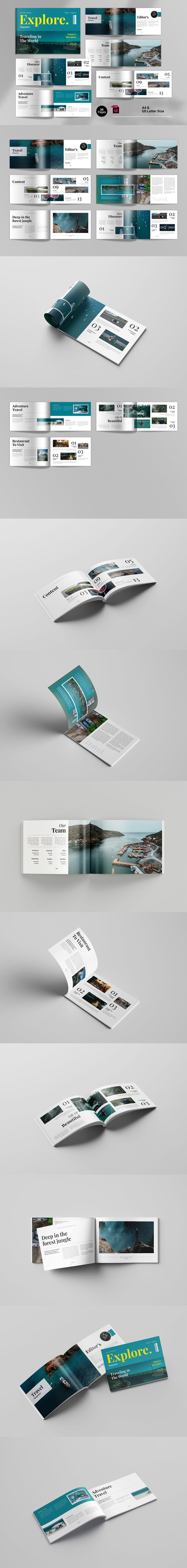旅行杂志画册模板 (INDD)