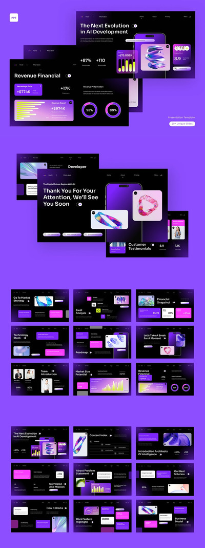AI项目路演PPT模板 (PPT,PPTX)