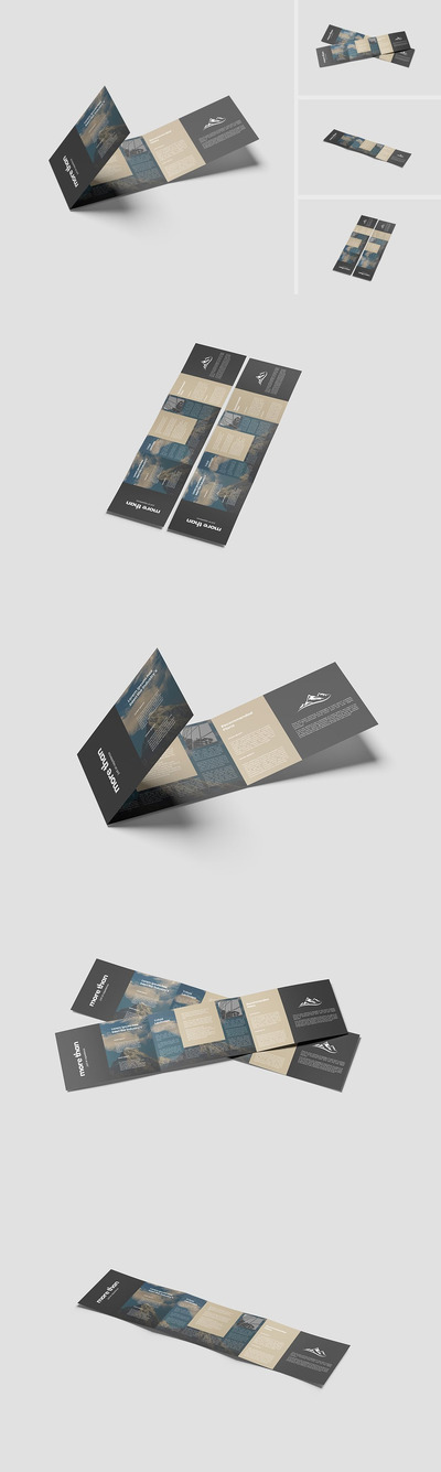 ４折页景观手册模型样机 (PSD,PDF)