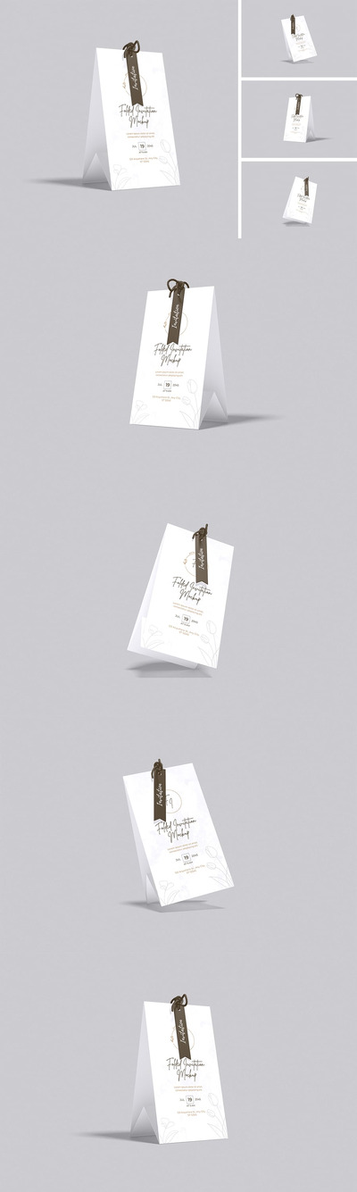 折叠邀请卡模型样机 (PSD,PDF)