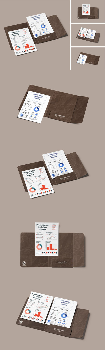演示A4文件夹模型样机 (PSD,PDF)