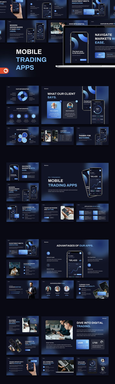 移动贸易应用PPT模板 (PPTX)